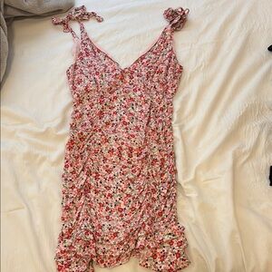Sky To Moon Floral Red and White Mini Dress